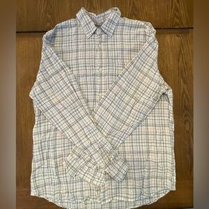 GAP Men's Casual Plaid Shirt - Blue and Pink